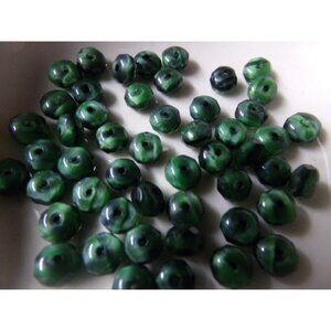 Green Rondelle Glass Beads